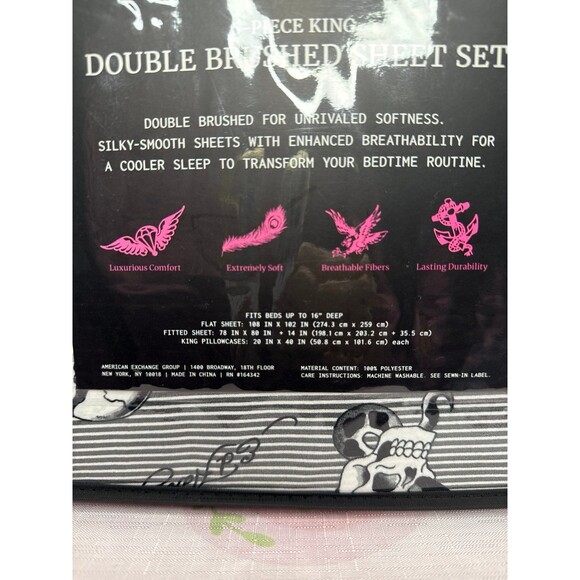 Ed Hardy King Sheet Set, 6 pieces - Picture 4 of 5